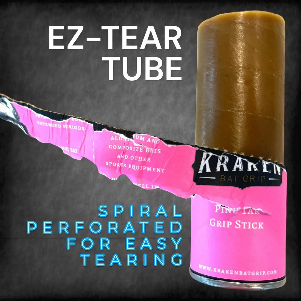 Kraken Traditional Pink Paper Tube Pine Tar Grip Stick - Image 2