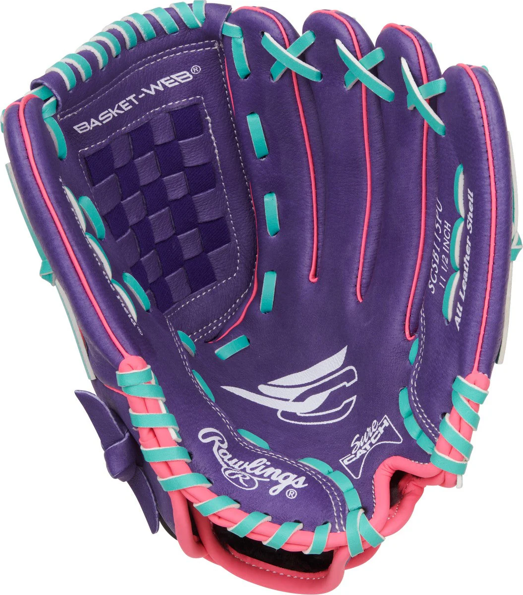 Rawlings Sure Catch Series SCSB115PU Model 11.5" Youth Fastpitch Softball Glove - Image 2