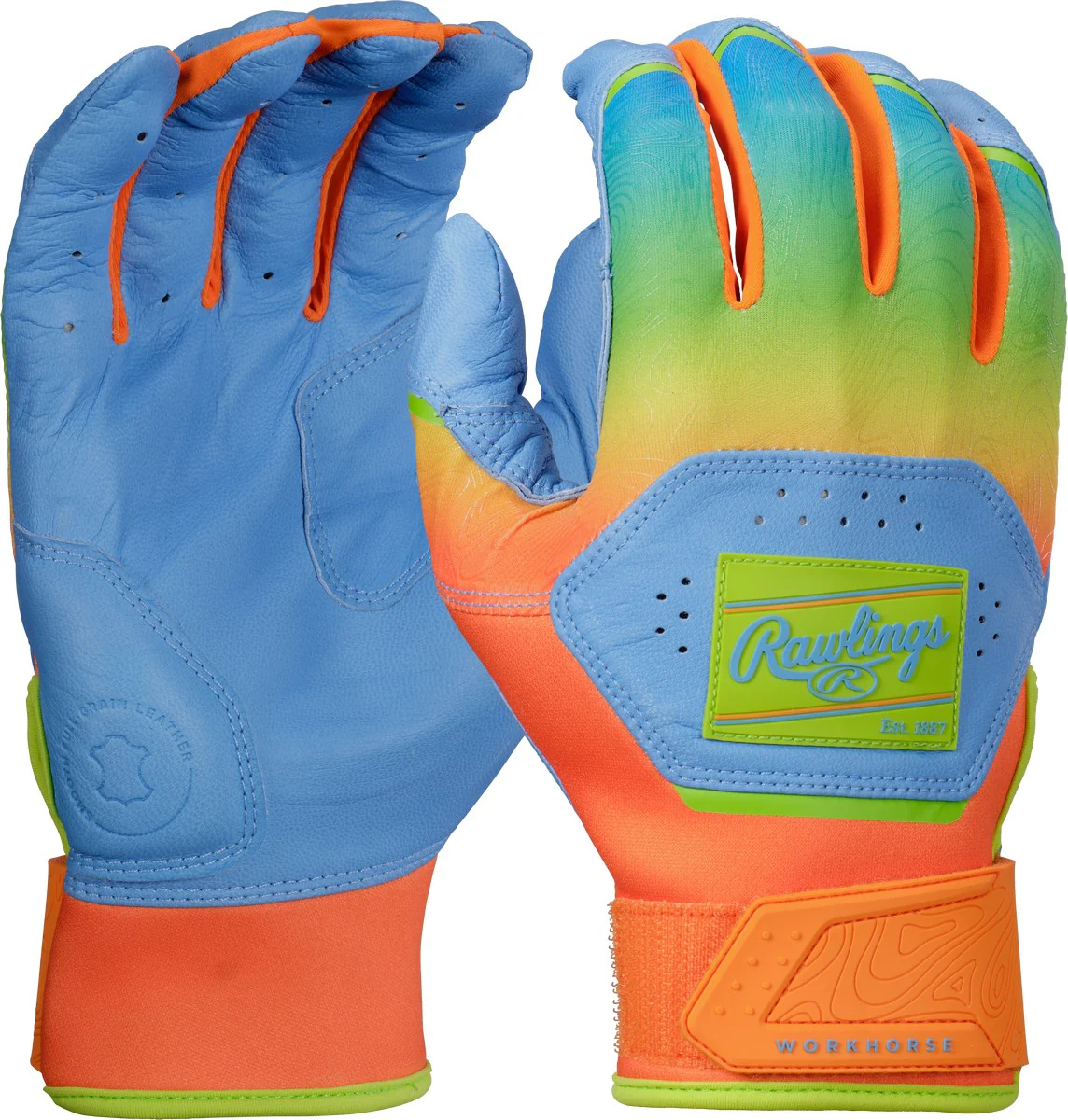 Rawlings Youth Workhorse Funburst Baseball Batting Gloves