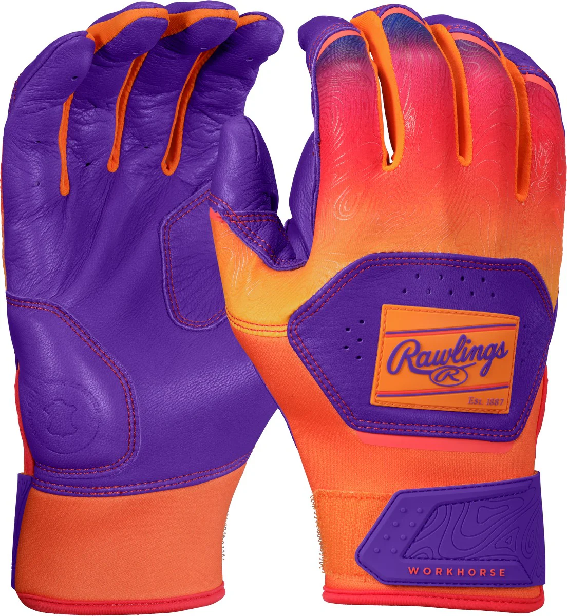 Rawlings Youth Workhorse Funburst Baseball Batting Gloves - Image 2