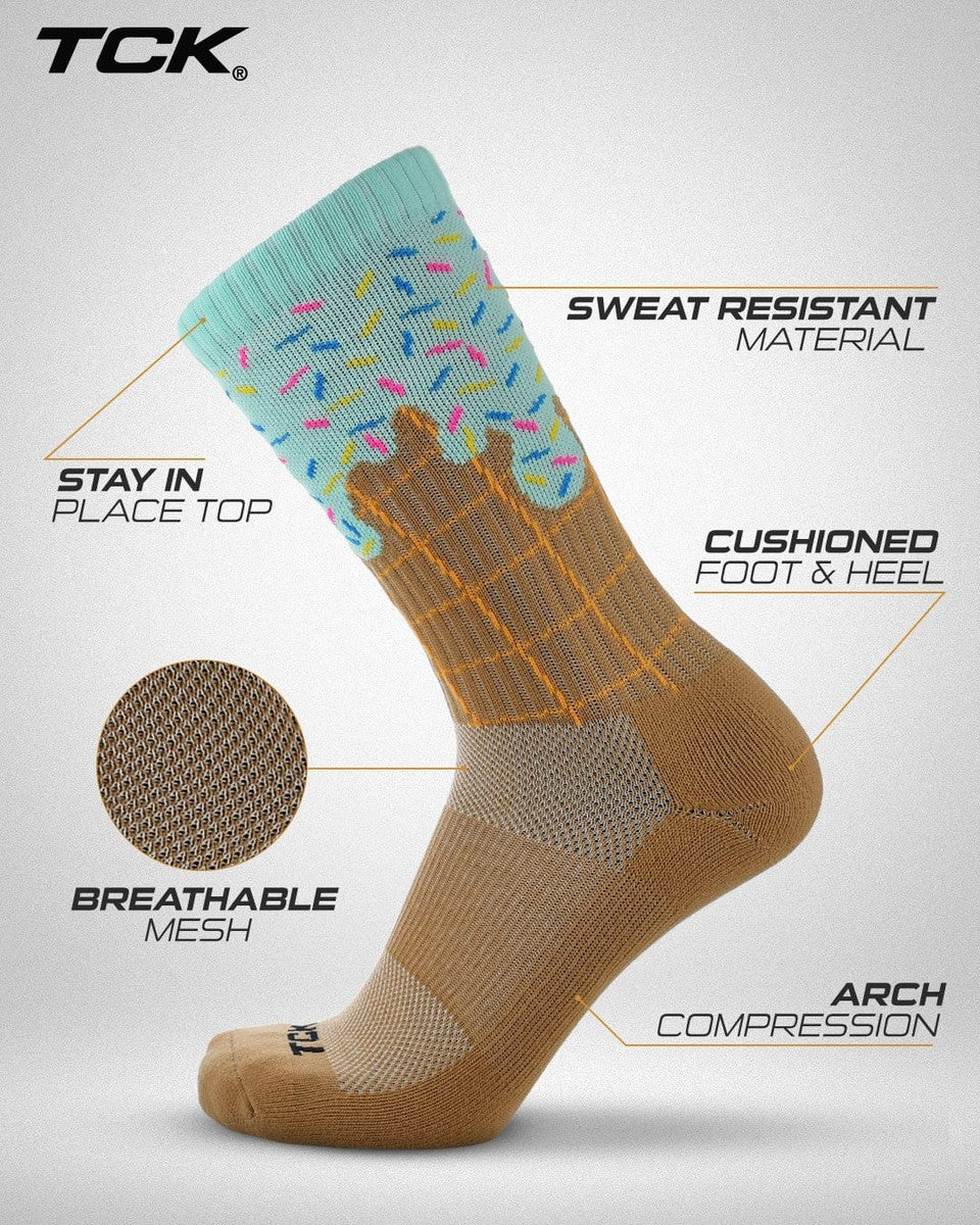 TCK Icy Mint Freeze Ice Cream Cone Crew Socks - Image 4